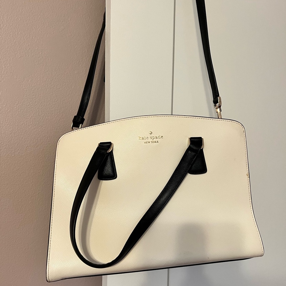 Kate Spade Black and Cream Shoulder Bag